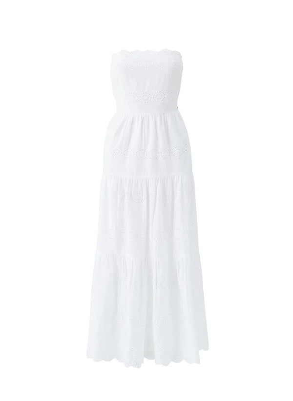 Dresses Melissa Odabash Sophie Bandeau Embroidered Long Dress White Apoella