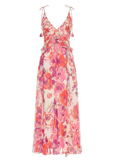 Dresses Misa Los Angeles Diana Long Dress Coming-up Roses Mix Apoella