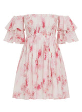 Dresses Misa Los Angeles Dina Off Shoulder Short Dress Abstract Rose Flora Apoella