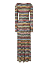 Dresses Missoni Long Dress in Lamé Viscose with Micro Zigzag Pattern 42 / Multi Apoella