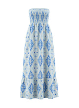 Dresses Nimo With Love Caraway Strapless Maxi Dress Blue Ikat Apoella