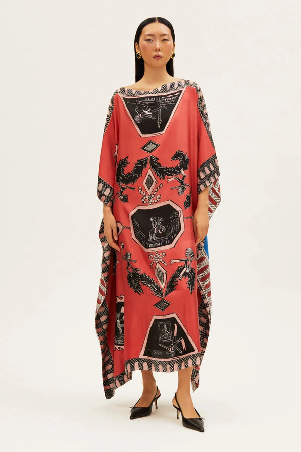Dresses RIANNA + NINA Tependris Kaftan Olympic Pink/Blue O/S / Olympic Blue Apoella