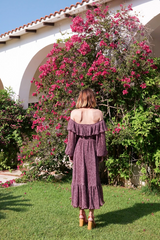 Dresses Sabina Musayev Festival Off Shoulder Ruffled Long Dress With Belt Antique Rose / S Apoella