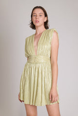 Dresses Sabina Musayev Marissa Short Dress Lime Metallic XS / Lime Metallic Apoella