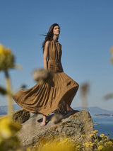 Dresses Zeus+Dione Cosma Long Dress Tan Apoella