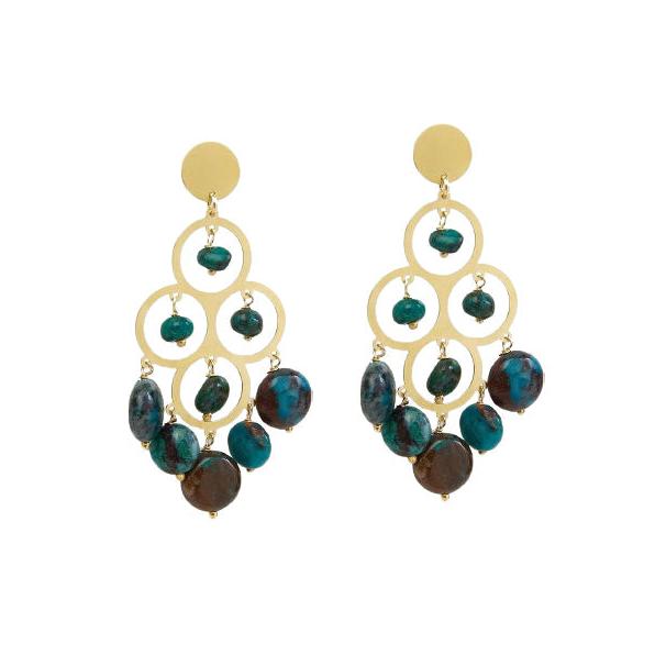 Earrings Antonia Karra Angelina Chandelier Earrings Chryssocola Gold Plated O/S Apoella