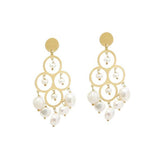 Earrings Antonia Karra Angelina Chandelier Earrings Pearl Gold Plated O/S Apoella