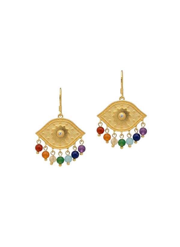 Earrings Antonia Karra Chakra Eye Paisley Earrings Sps Gold Plated O/S Apoella