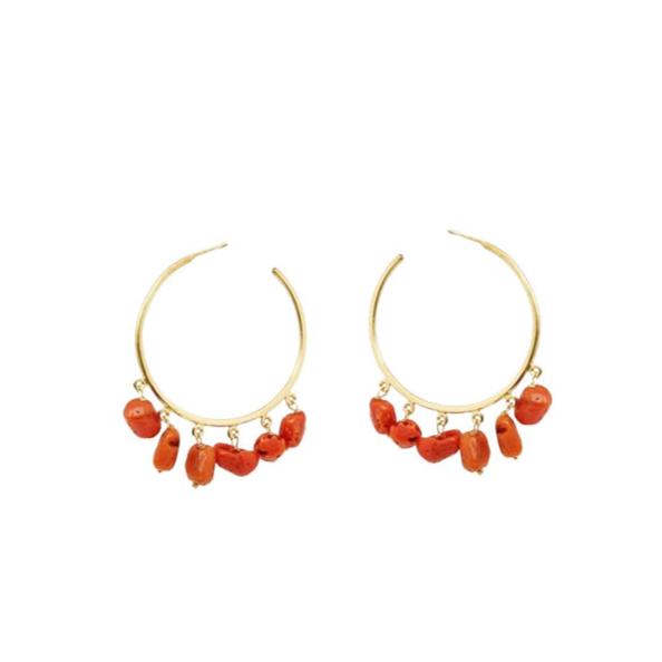 Earrings Antonia Karra Coral Reef Hoop Earrings Gold Plated O/S Apoella