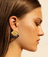 Earrings Antonia Karra Crying Eyes Paisley Earrings Sodalite Gold Plated O/S Apoella