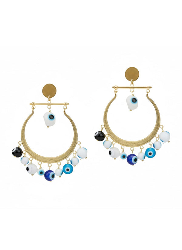 Earrings Antonia Karra Lyra Earrings Millefiori Eyes Gold Plated O/S Apoella