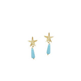 Earrings Antonia Karra Starfish Earrings Turquoise Stones Gold Plated O/S Apoella