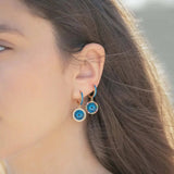 Earrings Ileana Makri Blue Eye Hoops White Zircon Gold Plated O/S Apoella