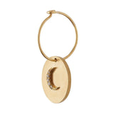 Earrings Ileana Makri Moon Hoops Yellow Gold Plated O/S Apoella