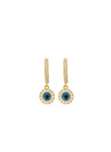 Earrings Ileana Makri Protection Midi Hoops Zircon Gold Plated O/S Apoella