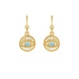 Earrings Marianna Lemos Areti Eye Earrings Gold Aqua O/S Apoella