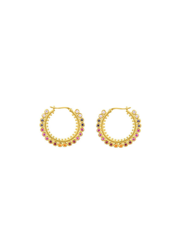 Earrings Marianna Lemos Dot Hoops Earrings Gold Pink O/S Apoella