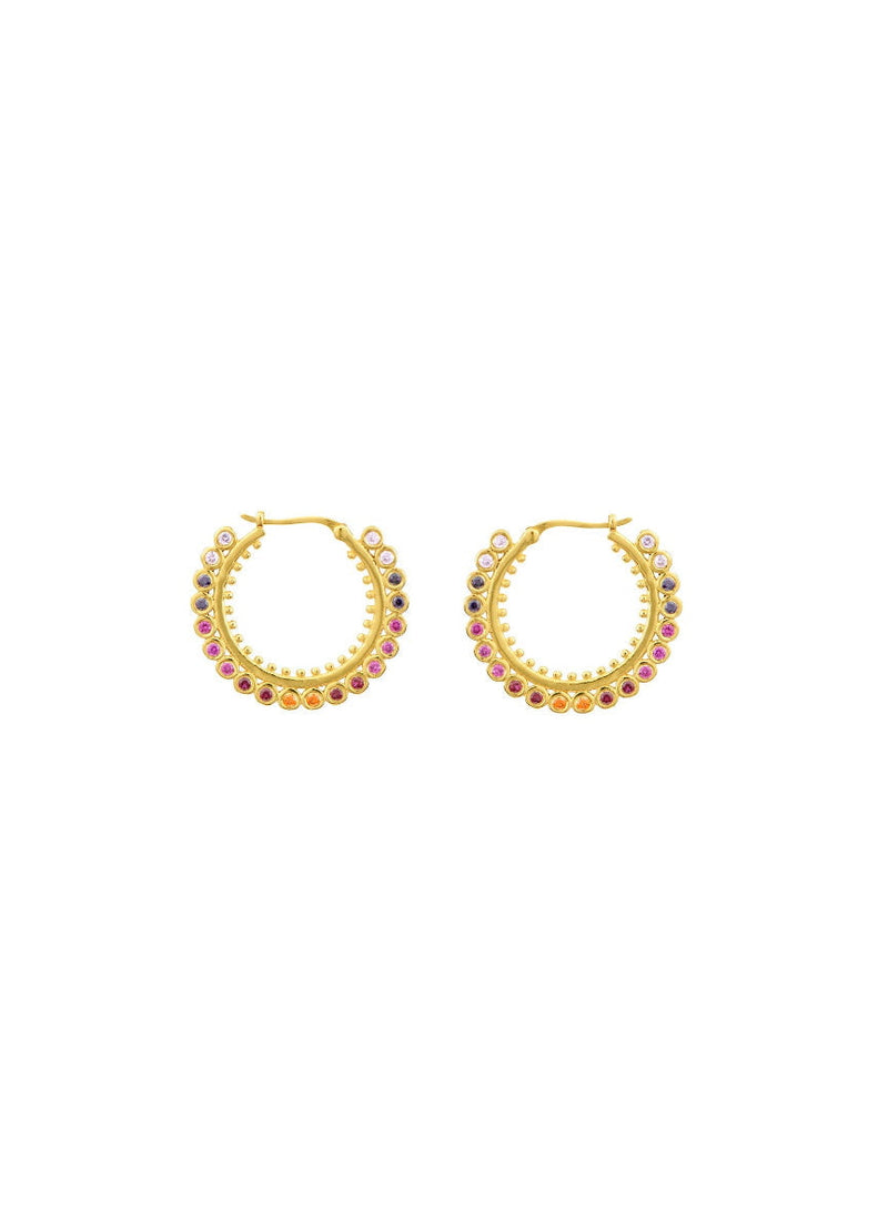 Earrings Marianna Lemos Dot Hoops Earrings Gold Pink O/S Apoella