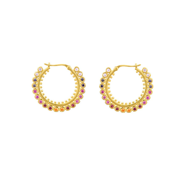 Earrings Marianna Lemos Dot Hoops Earrings Gold Pink O/S Apoella