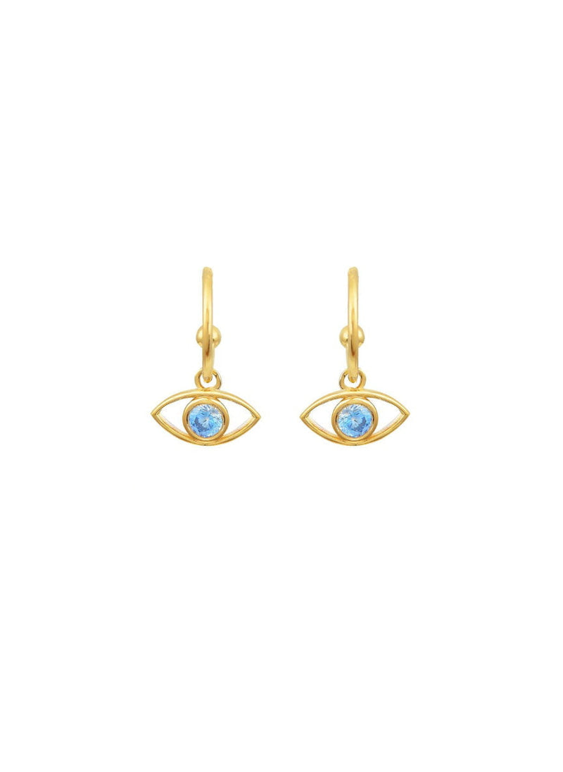 Earrings Marianna Lemos Eye Earrings Gold/Aqua O/S Apoella