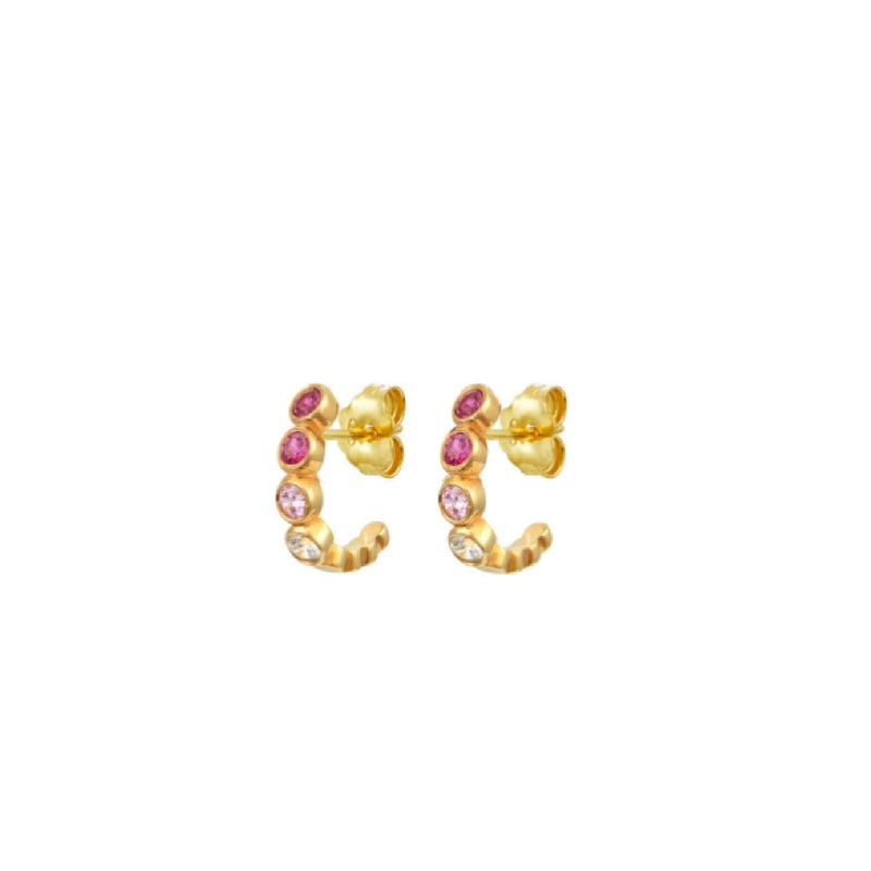 Earrings Marianna Lemos Huggy Hoops Earrings Gold Pink Fade O/S Apoella