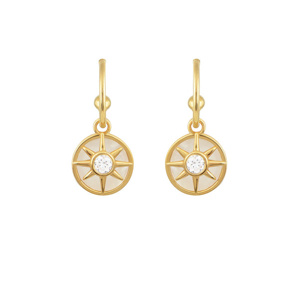 Earrings Marianna Lemos Ivi Star Earrings Gold White O/S Apoella