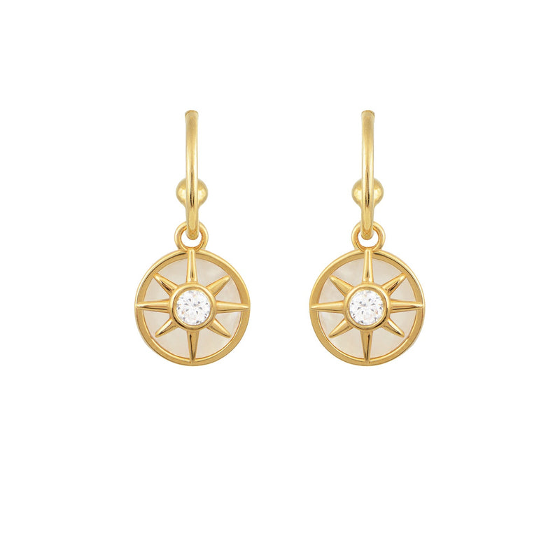 Earrings Marianna Lemos Ivi Star Earrings Gold White O/S Apoella