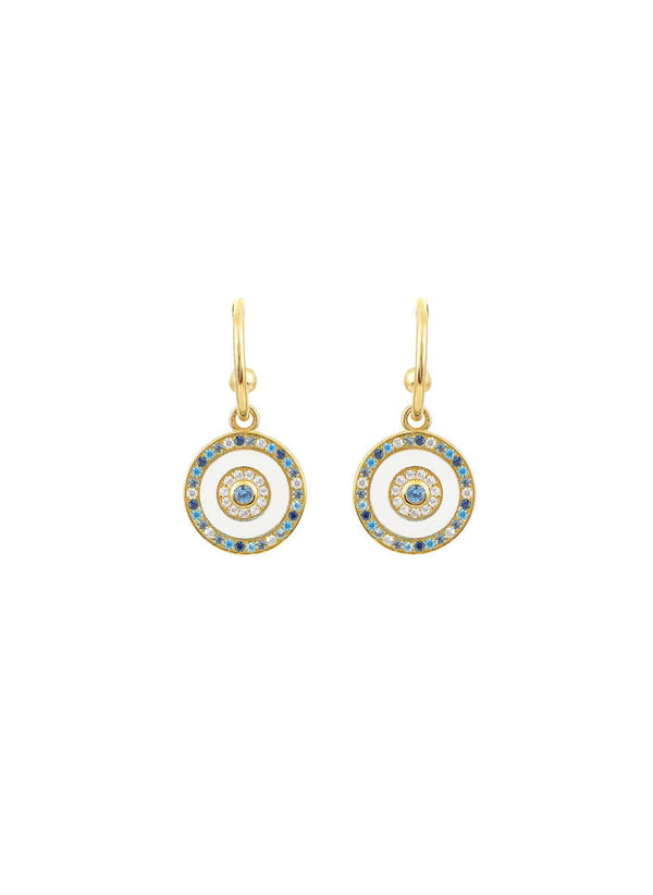 Earrings Marianna Lemos Round Blue Fade Eye Earrings O/S Apoella