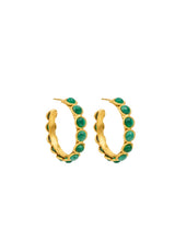Earrings Sylvia Toledano Candies Hoops Earrings Gold Malachite/Green Onyx O/S Apoella