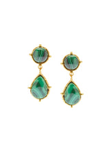 Earrings Sylvia Toledano Dots 2 Stones Earrings Gold/Malachite O/S Apoella
