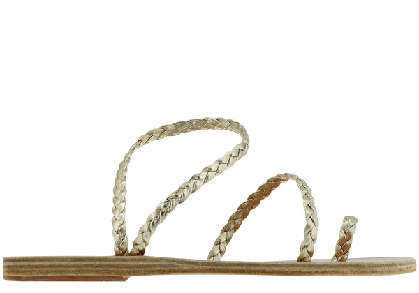 - Eleftheria Braided Sandals Platinum Apoella