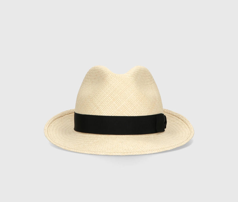 - Federico Panama Hat Natural Ribbon Black Apoella