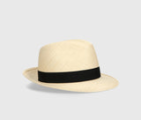 - Federico Panama Hat Natural Ribbon Black Apoella