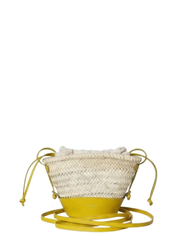 Handbags Zeus n Dione Thalassini Small Straw Beach Bag O/S / Lemon Apoella