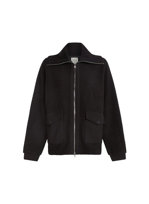 Jacket Varley Eleanor Patch Pocket Fleece Jacket Black Apoella