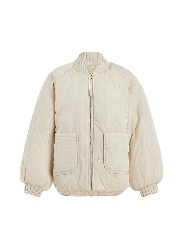 Jacket Varley Serina Reversible Quilt Jacket Sandshell / Ash Taupe Apoella