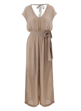 Jumpsuit APLA Iota Crinkled Belted Jumpsuit Beige Apoella