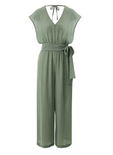 Jumpsuit APLA Iota Crinkled Belted Jumpsuit Green Apoella