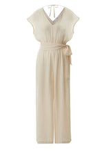 Jumpsuit APLA Iota Crinkled Belted Jumpsuit Off White Apoella