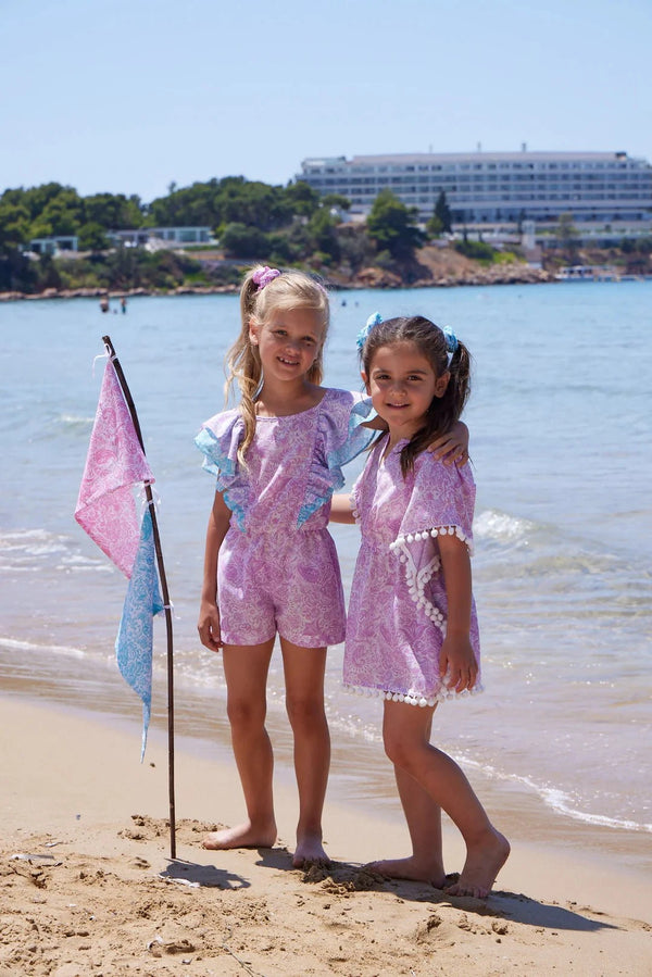 Kids Playsuits Marie Raxevsky Ruffles Playsuit Paisley Lilac Apoella
