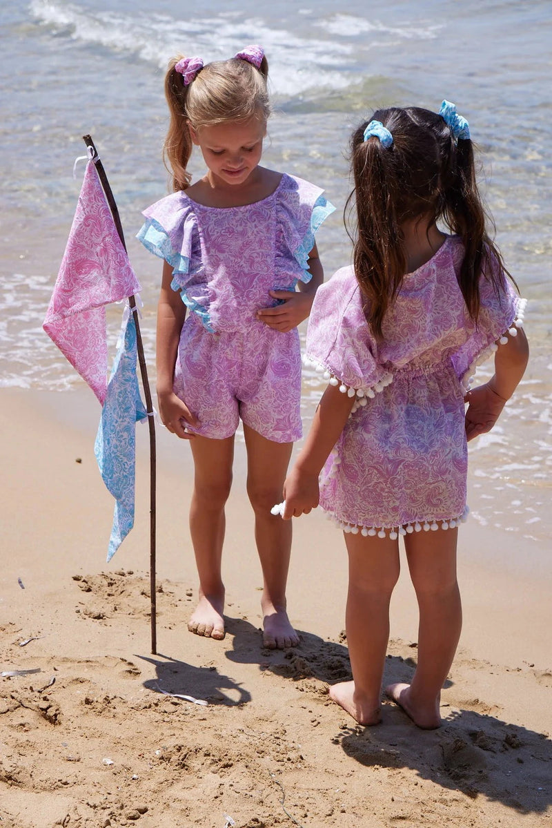 Kids Playsuits Marie Raxevsky Ruffles Playsuit Paisley Lilac Apoella