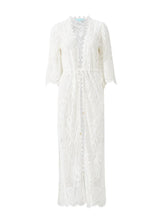 Kimono Melissa Odabash Nellie Long Lace Kimono White Apoella