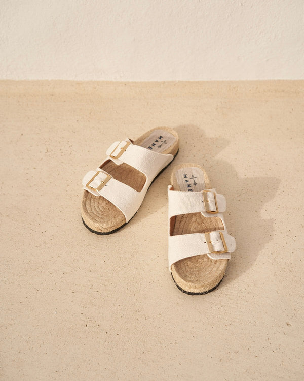- La Havana Nordic Fabric Sandals White Apoella
