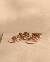 - Leather Gladiator Sandals Tan Apoella