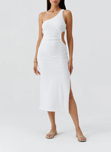 Lizzie Cut Out Midi Dress White
