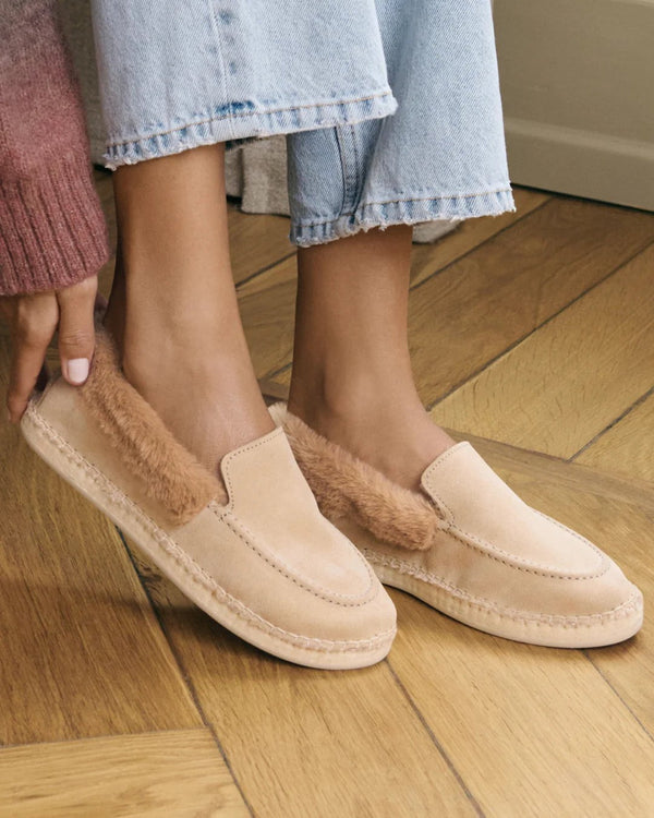 Loafers Manebi Aspen Loafers Suede Espadrilles Champagne Beige Apoella