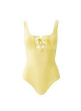 London Lace Up One Piece Yellow