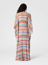 - Long Beach Caftan with Micro Zigzag Pixel Motif L / Color Apoella