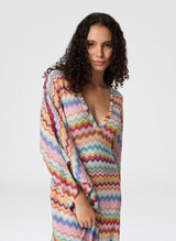 - Long Beach Caftan with Micro Zigzag Pixel Motif L / Color Apoella