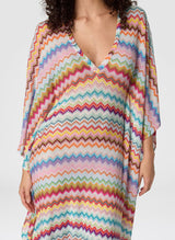 - Long Beach Caftan with Micro Zigzag Pixel Motif L / Color Apoella